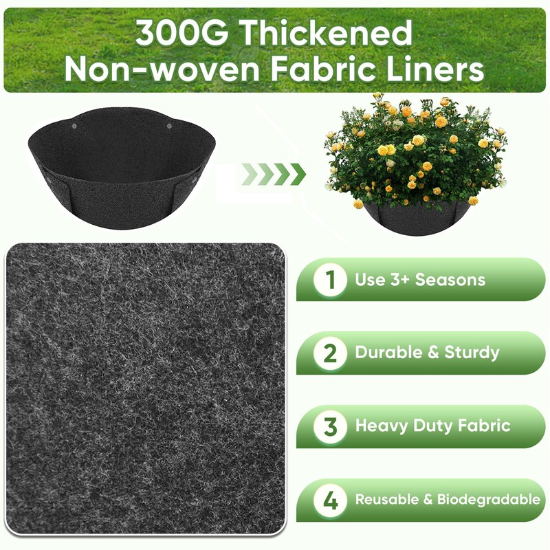 HKZ Hanging Planter Basket Liners - 4 Pack 12 Inch