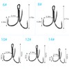 Treble Fishing Hooks - 80Pcs/lot Sharp Round Bend Treble Hooks