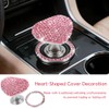 2 Pcs Bling Heart Car Start Button Cover Set Sparkling