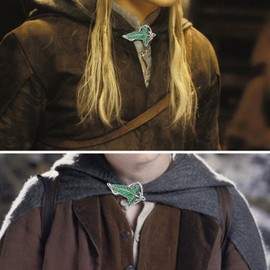 EKZ Elegance Elven Green Tree Leaf Enamel Pin,Cloak Clasp Brooches Elven Keepsake Pin for Luck and Mystery – Perfect for Christmas Festive Attire and Cosplay Jewelry