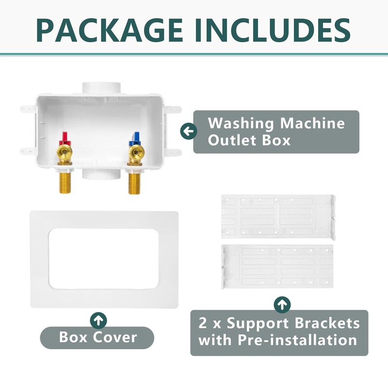 Washing Machine Outlet Box, Niikappu 1/2 Inch MIP Sweat Inlet