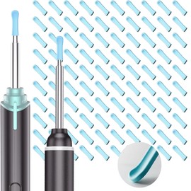 100 Pcs Silicone Ear Spoon Tips Ear Cleaner Otoscope Replacement Accessory Set Reusable Pick Ear Wax Removal Tips Kit for Ear Camera,Family Adults Baby Ear Health Care