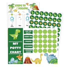Potty Training Chart for Toddler - Dinosaur Potty Training Sticker Chart for Girls Boys Potty with Sticker, Sticker Chart for Kids Potty Training Reward Chart, Kids Reward Chart