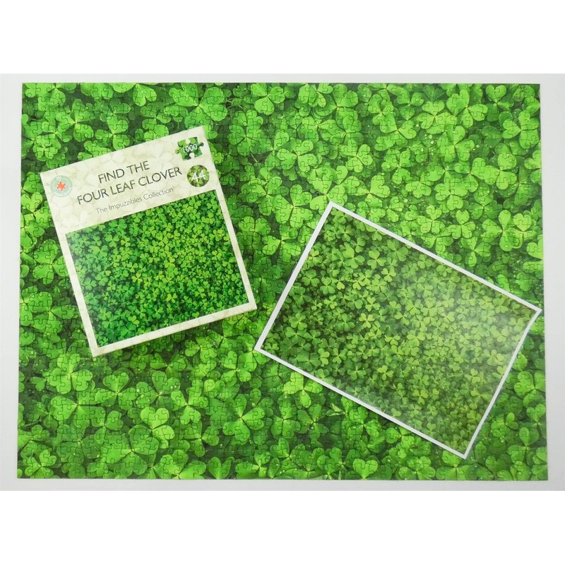 1000 Piece Jigsaw Puzzle with Four Leaf Clover - Impossible