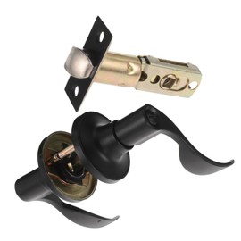 Operitacx Matte Style Door Handle Lock Key for Bedroom Bathroom Silent Operation 3 Rod Lever Lock Interior Door Hardware