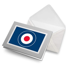 Greeting Cards Gray (Insert) - RAF Roundel Symbol Mod Retro Blank Greetings Card Birthday Kids Party Boys Girls #215