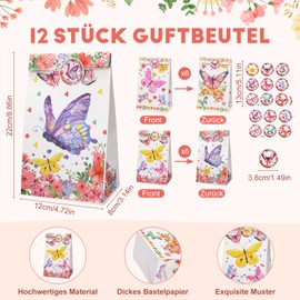 Lvefyti Butterfly Party Bag Children's Birthday Girl Gifts, Butterfly Birthday Bags Snap Bracelet Tattoos Sticker, Ring Butterfly Keyring