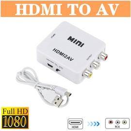 1080P HDMI to RCA AV CVBS 3RCA L/R HD Video Composite Converter Adapter Box