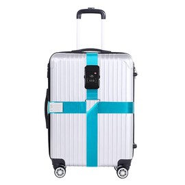 Luggage Straps for Suitcases TSA Approved Heavy Duty Adjustable Travel Belt Cross Suitcase Belts Luggage Tags with Name ID Card Travel Accessories Fit for 20-32 Inch Suitcase (Sky Blue)