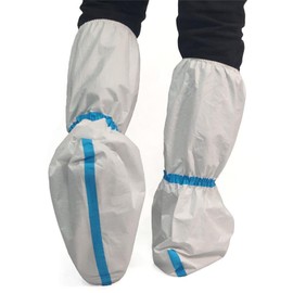 ZMDREAM Case of 240 Disposable Hazmat Boot and Shoe Covers Knee High Booties Non-slip and Waterproof White 18 inch Tall