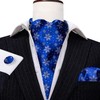 Barry.Wang Conjunto de gemelos cuadrados de seda Ascot para hombre,
