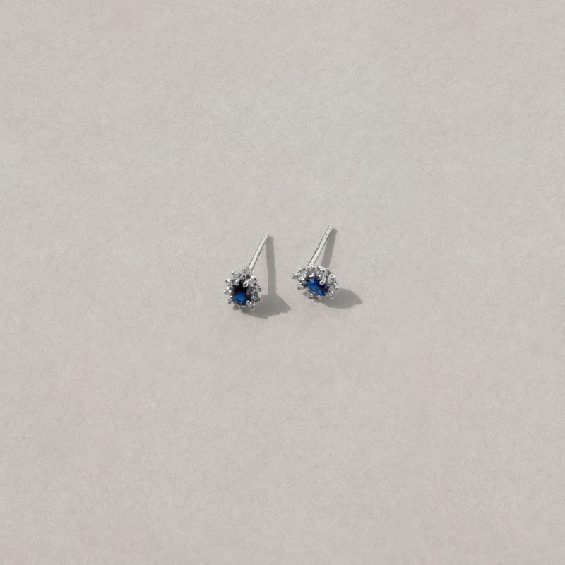 GELIN Diamond Sapphire Earrings in 14K Solid Gold