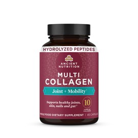 Ancient Nutrition Pastillas de colágeno para el apoyo de las articulaciones, cápsulas de colágeno múltiple, 45 unidades, articulaciones y movilidad, apoya las articulaciones, la piel y las uñas, re