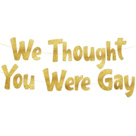 Funny Bachelor and Bachelorette Party Gold Glitter Banner - Bachelor Party Ideas, Supplies, Gifts, Decorations and Favors