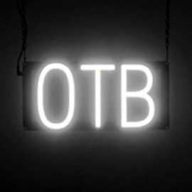 SpellBrite OTB Sign for Businesses | Gaming-Related Signs with Neon Look, White LED Light | 13.2" x 6.3"