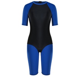 Scuba One piece Diving Snorkeling Wet Suit Short Sleeve Fast Dry Swimwear Female XL