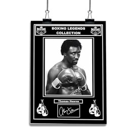 Boxing Legends Collection: Thomas Hearns Boxer, The Hitman/Motor City Cobra, Champion Pre-Printed Autograph Signed Print Boxing Memorabilia Fan Art (A4 Print Only)