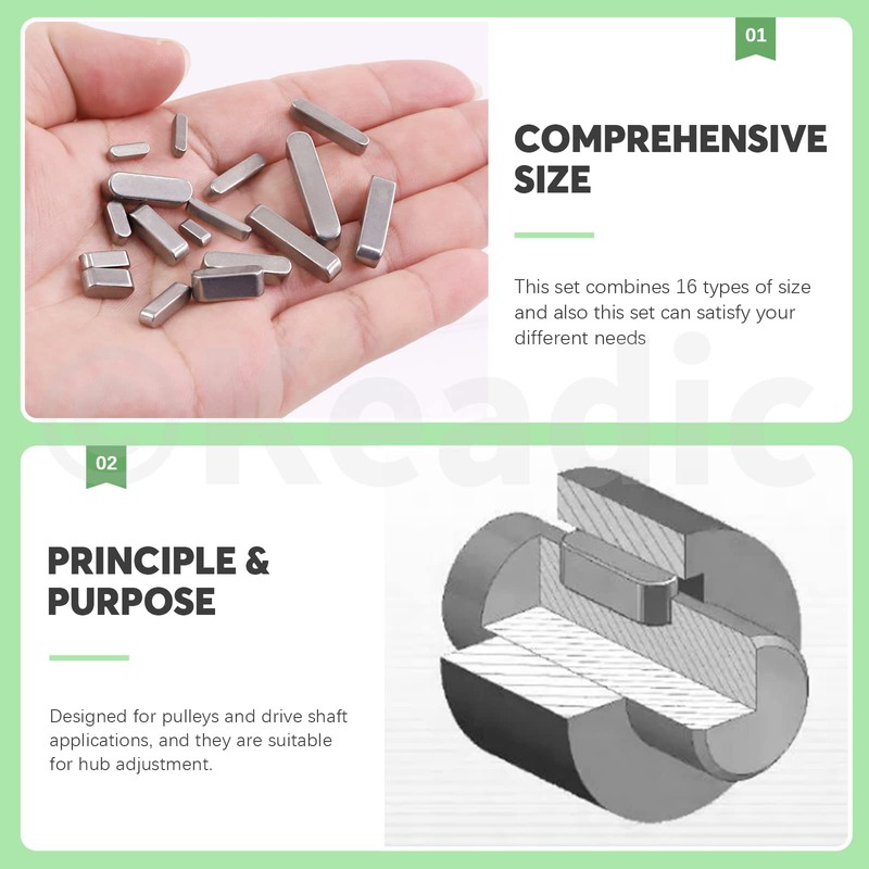 Keadic Key Stock Assortment Set, 140Pcs 304 Stainless Steel, 16