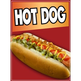 Hot Dog Sticker Window Sticker Truck Concession Vinyl Restaurant Wall Poster Sticker Food Decal Hot Dogs (14" x 10")