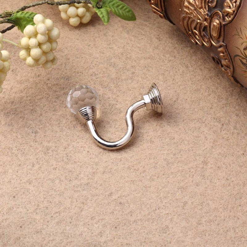 IMIKEYA 4 Pcs Clear Crystal Curtain Rope Holdbacks Wall Mounted
