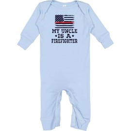 inktastic Firefighter Uncle Fireman Nephew Baby Romper Coveralls 12 Months Light Blue 2ec67