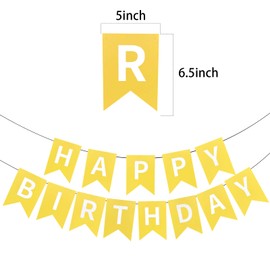 PANRRPERS HAPPY BIRTHDAY Banner,Yellow With White Letters Banner,Swallowtail Design Hanging Signs Birthday Party Supplies for Girls Birthday Party Birthday Decorations