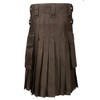 Scottish Brown Utility Kilt for Men (Belly Button Size 36)