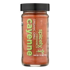 UD_Spicely Organics Organic Cayenne Pepper Smoked Single Spices Case 3-1.6 Oz Seed Dried Process Gochugaru Black Pepper Cinnamon