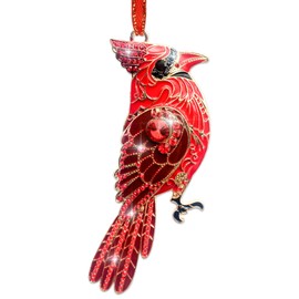 JUESMOS Metal Red Cardinal Christmas Ornaments 2024 Bird Ornaments for Christmas Tree Decorations Christmas Red Cardinal Keepsake Gifts for Women Girls Sister Red Cardinal Ornaments
