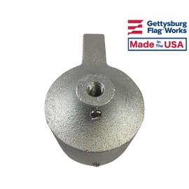 3.5" Single Pulley Cast Aluminum Cap Style Stationary Flagpole Pulley Truck, with Set Screws, Made in USA