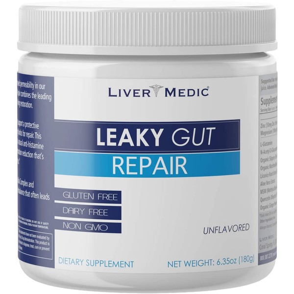 Leaky Gut Repair Powder Unflavored (180g) Maximum Gut Healing Support for IBS, Bloating, Heartburn, Constipation, Diarrhea, Irregularity to Restore Healthy Gut Lining (Plain)