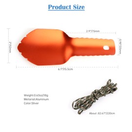 Backpacking Shovel Ultralight Camping Shovel Hiking Trowel Garden Trowel Small Potty Shovel Spades Two Trowel for Outdoor Camping (Orange)