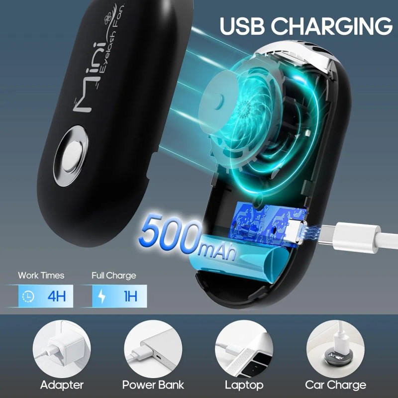 Abanico De Extensión De Pestañas Secador De Pegamento Usb