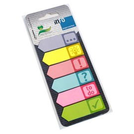 inFO Notes Paper Page Markers, 6 Printed Pads of 25 Sheets on Printed Card