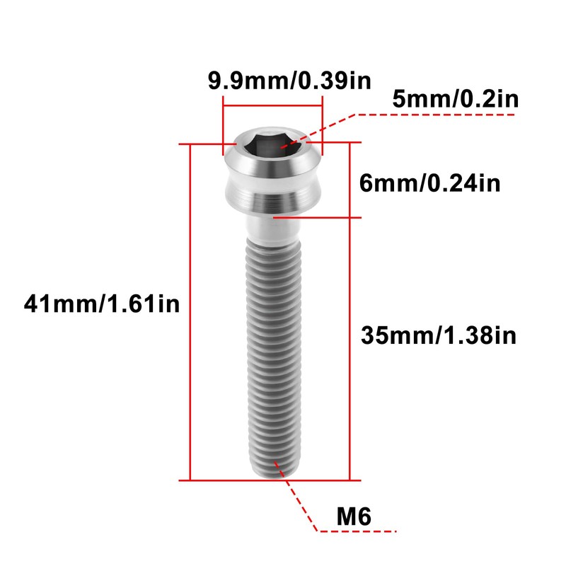 eMagTech Bike Headset Cap Bolt M6x35mm Titanium Screws Bike Stem