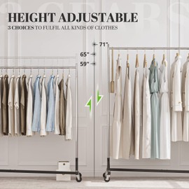 HOKEEPER Commercial Z Base Garment Rack Hold 400LBS Heavy Duty Clothing Rack Adjustable Rolling Clothes Rack for Hanging Clothes Racks on Wheels Portable Z Rack, Chrome Finish