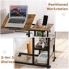 Hadulcet Adjustable C Table with Charging Station, Tiltable Desk C