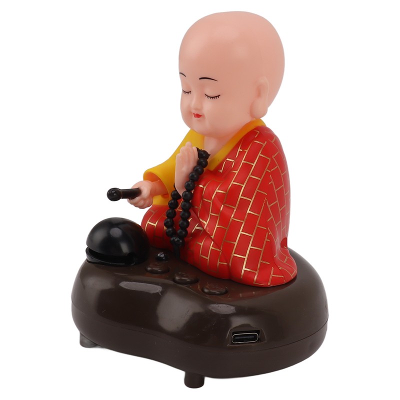 Little Monk Figurine USB Charging 6 Songs Music LED Nodding