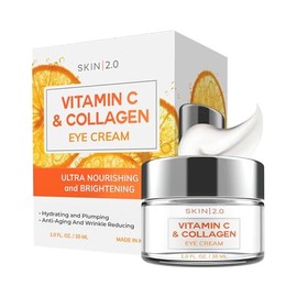 Vitamin C & Collagen Eye Cream – Dermatologist-Tested, Anti-Aging, Korean Skin Care, Brightens Dark Circles & Firms Skin – Hydrating & Nourishing Formula - 95% Natural, Vegan– 1.69 FL. Oz