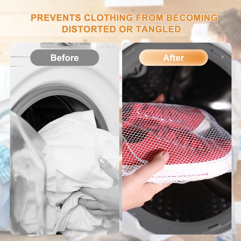 2 Pcs Net Laundry Bags, Drawstring Mesh Laundry Bag, Reusable