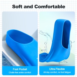 Odoland Pinne da Nuoto, Pinne da Allenamento per Adulti e Bambini, Pinne Corte da Immersione, per Uomo e Donna, per Allenamento al Nuoto o Allo Snorkeling, Blu, XL: 44-45