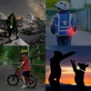 qijiefenCC LED Flashing Light School Bag,2pcs LED Collar Light,3 Light