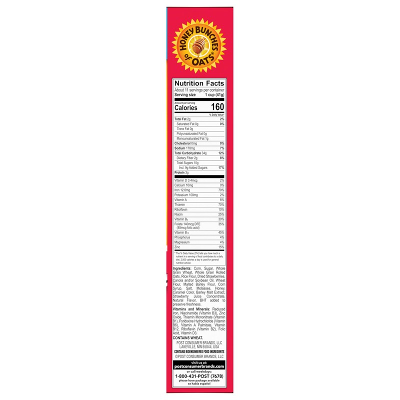 Honey Bunches of Oats with Real Strawberries Breakfast Cereal, Strawberry