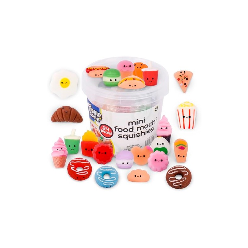 Mini Food Mochi Squishies - 24 Piece Fidget Toys with