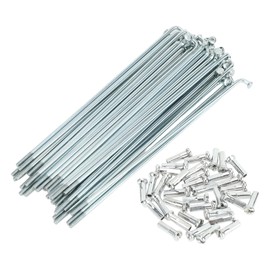 TUCKBOLD Bicycle Spokes Bicycle Wheel Spokes Silver Tone Nipple 1 Set 14G 123 mm Length Carbon Steel Galvanised