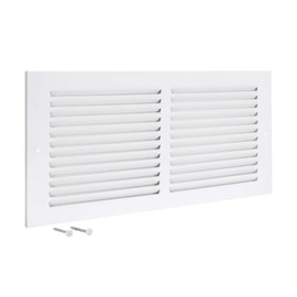 EZ-FLO 61628, White Return Air Grille, 14 inch (W) x 6 inch (H) Opening, 14" x 6"