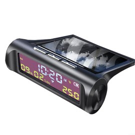 SMZhomeone Car Clock Solar DC 5V Car Digital Clock High precision LCD display with Date In Car Temperature Display No charge automatic display AN01