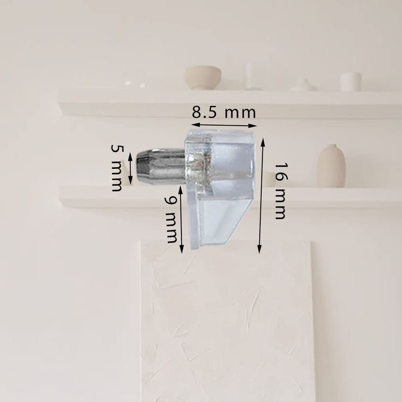 20 Pcs 5mm Clear Plastic Cabinet Shelf Support Pins, Clear