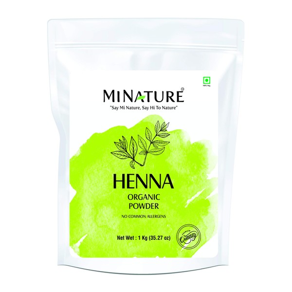 mi nature USDA Organic Henna Powder | 1 KG(35.27 oz) | Lawsonia inermis | Natural Hair colour| Raw | Triple shifted | Bulk Pack| Nothing Extra added | No chemicals, no additives| From Rajasthan,India