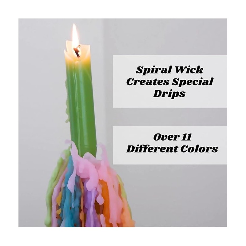 Candlestock Hippie Drippy Drip Candles - Pack of 66 Dripping